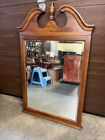SOLID MAPLE BEVELED GLASS DRESSER MIRROR