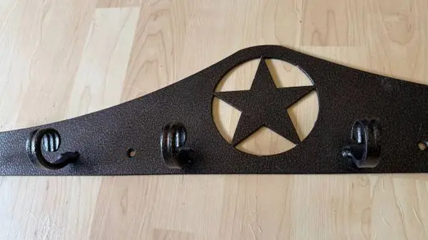 hammered metal utility coat rack with hooks south western art