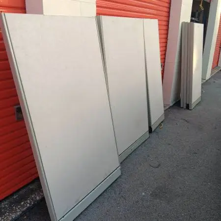 Cubicle Panels,Partitions,Frost Color,Steelcase,Gray Trim,Tall-Wall64H