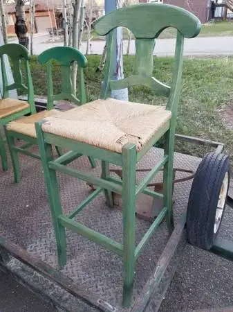 Nice Wicker Seat solid wooden bar stool