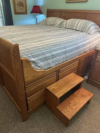 King Size Captain Solid Oak Bed and Frame