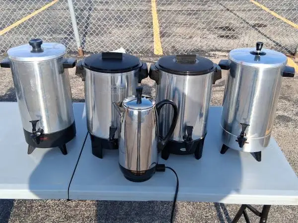 (3) 30 Cup Coffee Perculator Party Pots