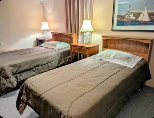 Single Twin Complete Beds with Wood Bookcase Frames, Box Springs, Like New Mattr