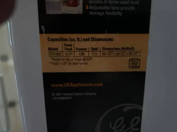 Garage/Shop GE Refrigerator