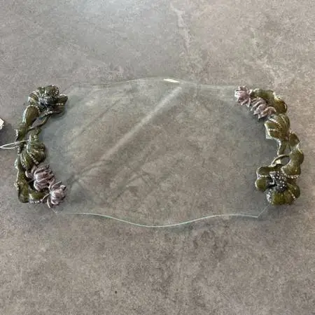 Glass Vanity Tray W/ Frogs - 14X8X1