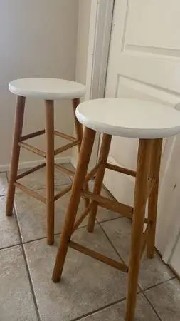 Two bar stools wood