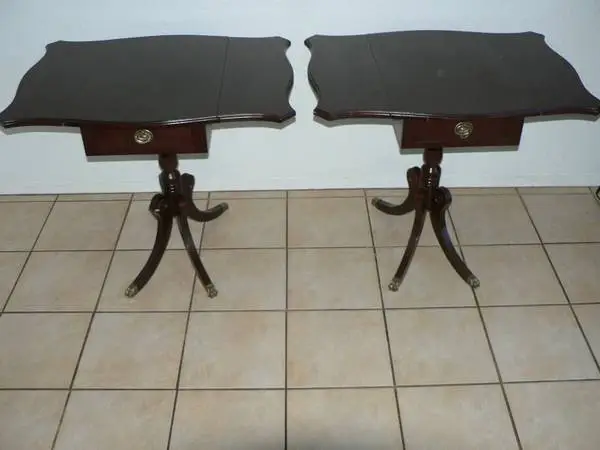 Pair of Streetman Novelty Hand made Drop Leaf Side Tables