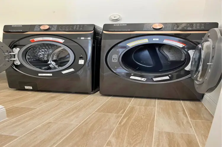 Samsung Bespoke Front LoadWasher & Dryer Set - Dark Steel - Steam Cycles