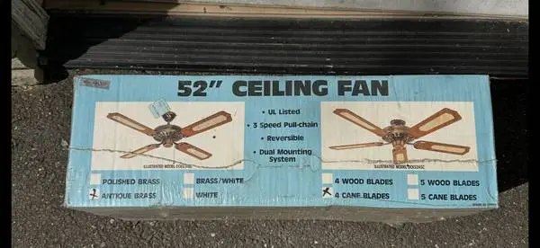 BRAND NEW IN BOX 52 INCH CEILING FAN
