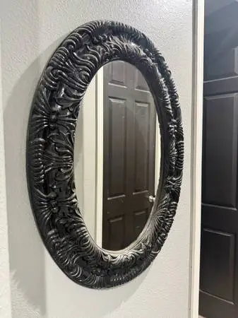 Set of 3 Decorative Black Wall Mirrors