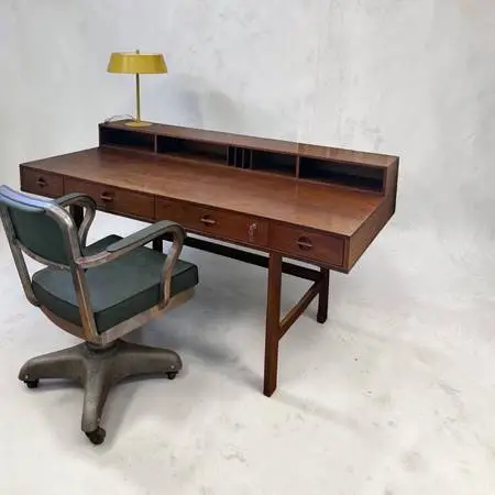 Vintage WALNUT Danish Modern Flip Top Desk by Peter Lovig Nielsen