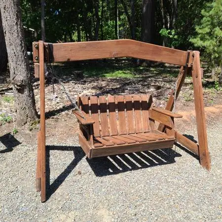 Vintage Wood Swing Bench Made In Oregon