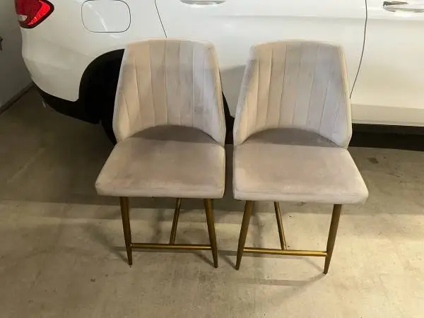 World Market Gray Bar Stools set of 2