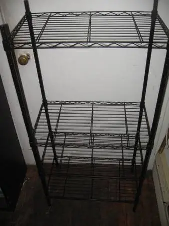 $25 EACH-Kitchen Solid Wood Twin Chairs $25 Each-Black Wire Shelf Unit