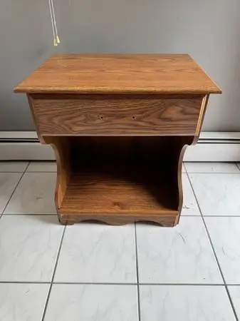 Household Wooden End Side Table With Drawer
