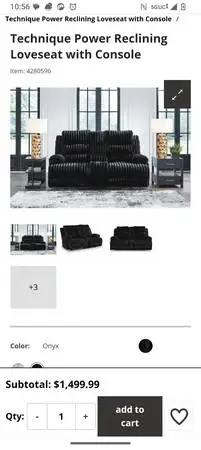 Technique Power reclining loveseat with console Retail price $1400