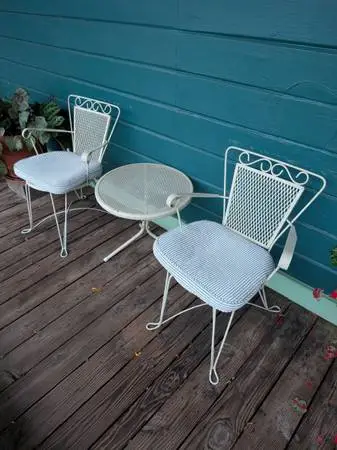 Wrought iron table and chairs