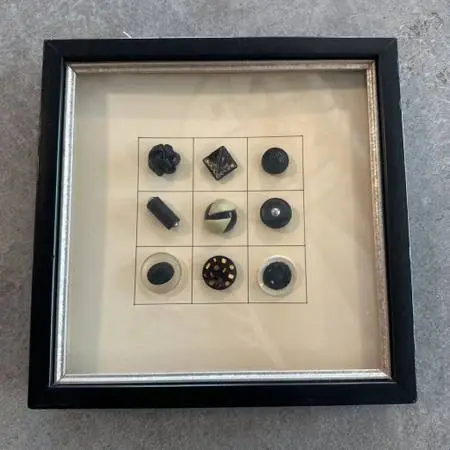 Framed Vintage Button Art - 9X1.5X9H