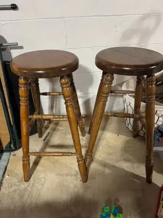 Antique Oak Bar Stools-best offer