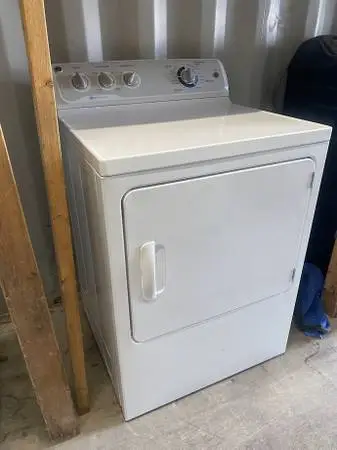 White GE Gas Dryer Dura Drum 7.0 Cu Ft Model #GTDP490GD4WS Used