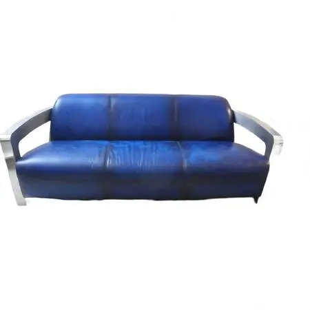 MCM Leather and Chrome Sofa - el dorado furniture