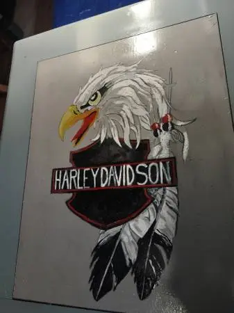 Harley Davidson theme end table.