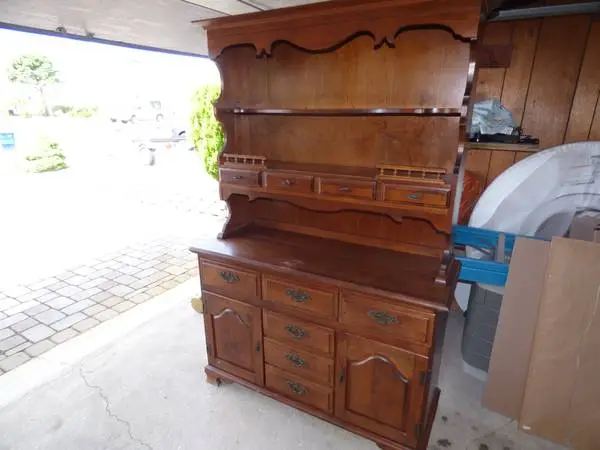 Hutch CABINET Solid Wood Furniture China Cabinet Breakfront Hutch VINT