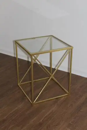 Gold & Glass Side Table