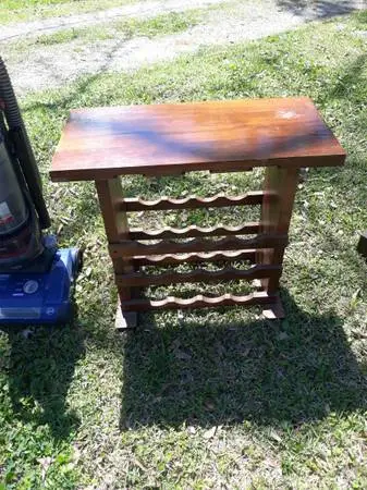 Solid wood wine and wine glass rack
