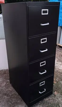 Anderson-Hickey,4-Drawer,Black,Legal File Cabinet,File Followers,NoLok