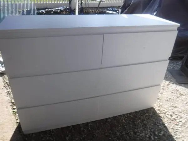 Modern Double Dresser White w/ 6 Drawers