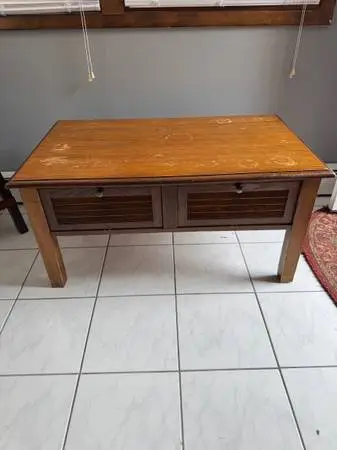 Household Wooden Coffee Table With Drawers