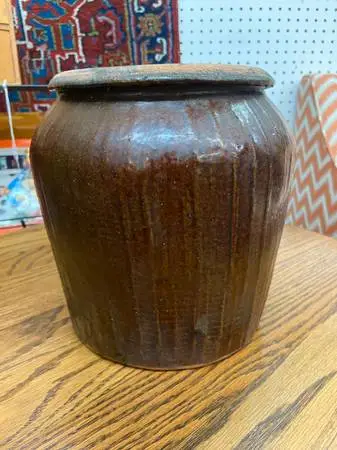 Antique Chinese Brown-Glazed Stoneware Storage