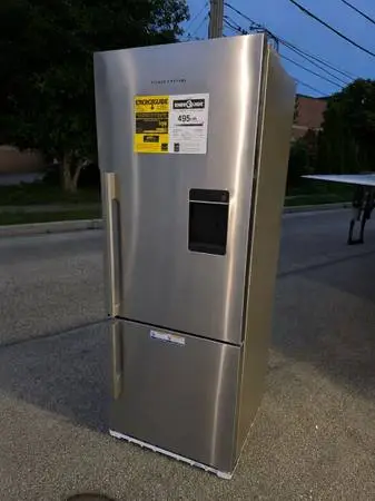 New 25 Fisher & paykel bottom freezer refrigerator with water dispenser ice mak