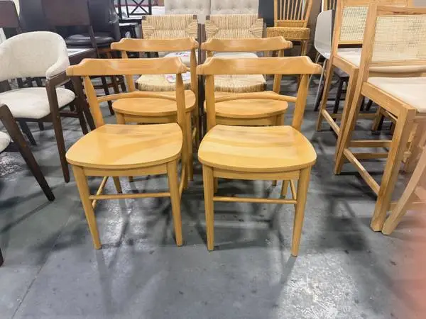 Kaysville Curved Back Wood Dining Chair Natural (Set Of 4) Brand New