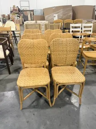 Studio McGee Woven Dining Chair Rustic Rattan Honey Yellow (Set Of 6)