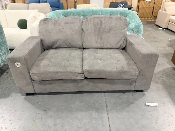 70 Oversized Cloud Couch Gray Chenille Deep Seat Sofa USB Ports