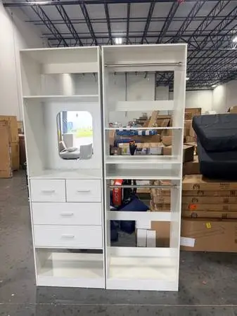 Unikito 50” White Closet System 4 Drawers 4.2FT Wood Closet Organizer