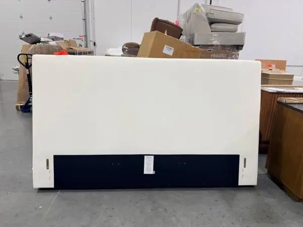 King Upholstered Modern Headboard In Pearl Performance Fabric