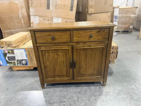 Connaught Rustic Brown 36 in. Storage Cabinet 2 Drawer Storage Chest