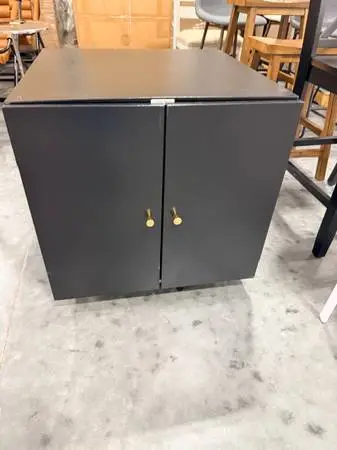 Multi-Functional Black Rolling Storage Cabinet Lockable Doors Wheels