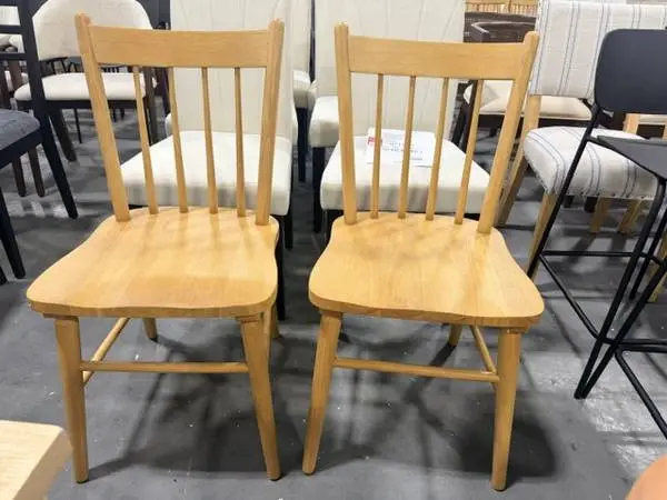 Hassell Wood Dining Chair Natural Wood (Set Of 2) Brand New