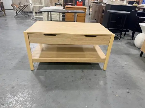 Scandi 2 Drawer 36 Coffee Table Natural Brand New