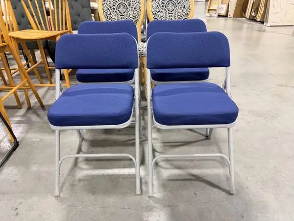 Carnegy Avenue Navy Metal Folding Chair (Set Of 4) Brand New