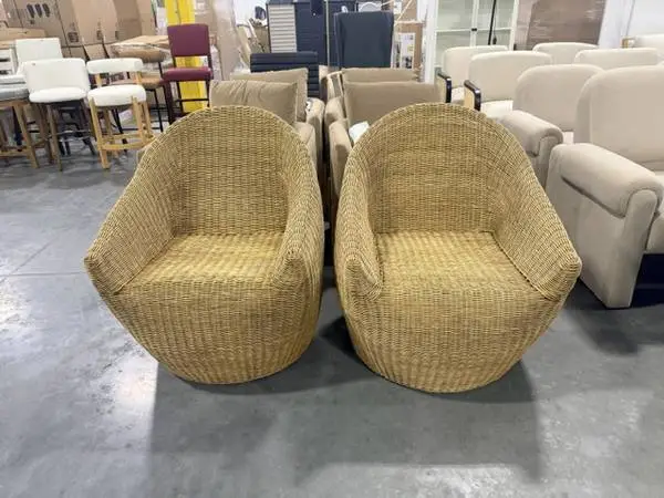 Opalhouse Estero Wicker Accent Chair Natural Brown (Set Of 2)