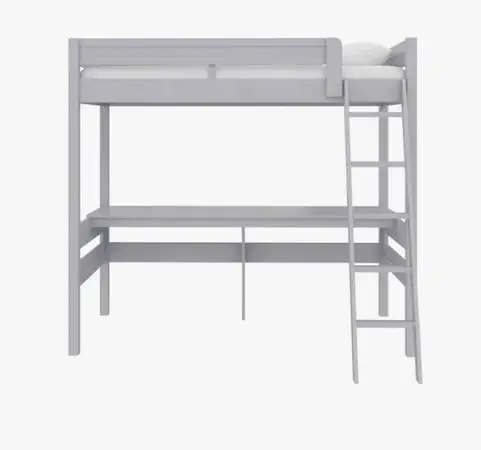 Isabelle & Max Everiz Kids Grey Twin Loft Bed With Built In Desk