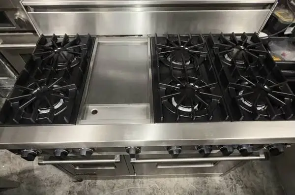 Viking Stainless Steel 48” Gas Range/Subzero 48” Wide Built In Fridge