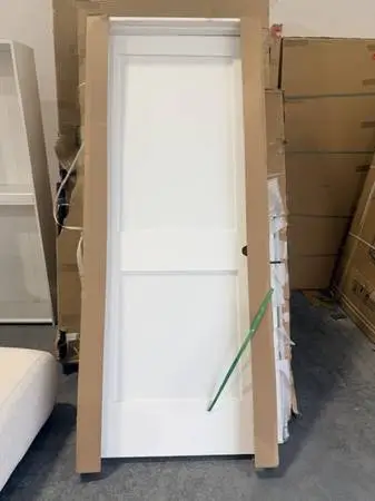 32x 80 2-Panel Right Hand Solid Wood Primed White MDF Interior Door