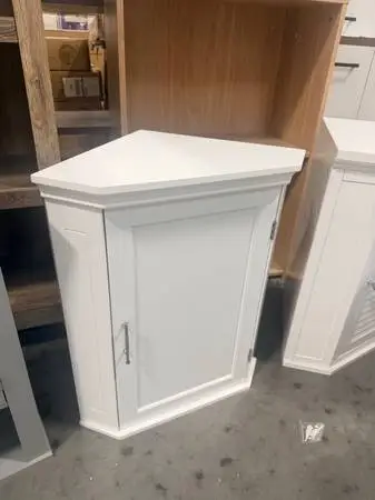 RiverRidge Somerset White Corner Wall Bathroom Storage Cabinet