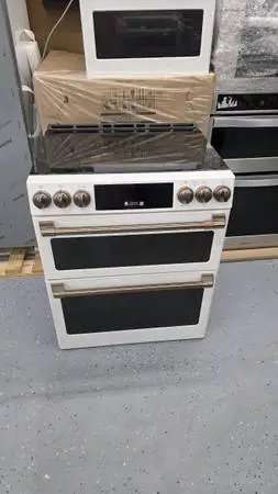 Brand new GE Cafe Matte white double oven electric range